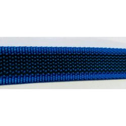 ANTI-SLIPLINE "DOGSPORT" DELUXE MED SPECIEL HNDSTOP AF 20MM GUMMIBELAGT WEBBINGBND MED SLVFARVET KARABIN - BL.