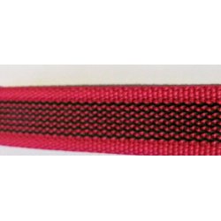 ANTI-SLIPLINE "DOGSPORT" DELUXE MED SPECIEL H&Aring;NDSTOP AF 15MM GUMMIBELAGT WEBBINGB&Aring;ND MED MESSING KARABIN - PINK