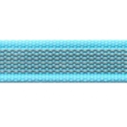 ANTI-SLIPLINE "DOGSPORT" DELUXE MED SPECIEL H&Aring;NDSTOP AF 15MM GUMMIBELAGT WEBBINGB&Aring;ND MED S&Oslash;LVFARVET KARABIN - TURKIS.