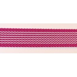 ANTI-SLIPLINE "DOGSPORT" DELUXE MED H&Aring;NDTAG AF 20MM GUMMIBELAGT WEBBINGB&Aring;ND MED MESSING KARABIN - FUCHSIA/HVID.