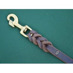 LDERLINE 150 CM AF BRUNT FEDTLDER MED INDFLETTET MESSINGKARABIN. "VLG IMELLEM 3 BREDDER"