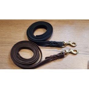 LDERLINE CA. 185 CM AF BRUN & SORT FEDTLDER MED INDFLETTET MESSINGKARABIN 