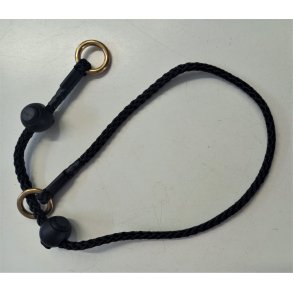 INDVIRKNINGS-HALSBND MED INDSTILLELIG HALSVIDDE M/2 KUGLER OG 2 RINGE - . 5MM x MAX 50 CM.