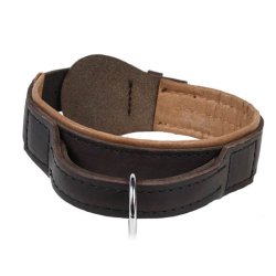 LDERHALSBND "HETZ" LUKSUSMODEL MED POLSTRING OG HNDTAG AF BRUNT FEDTLDER. "VLG IMELLEM 6 LNGDER"