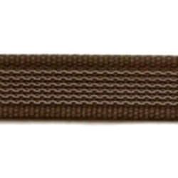 ANTI-SLIPLINE "DOGSPORT" UDEN H&Aring;NDTAG AF 15MM GUMMIBELAGT WEBBINGB&Aring;ND MED MESSING KARABIN - BRUN.
