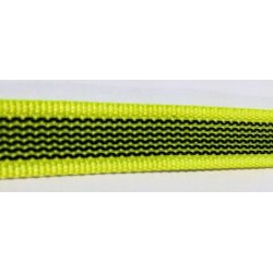 ANTI-SLIPLINE "DOGSPORT" DELUXE MED H&Aring;NDTAG AF 15MM GUMMIBELAGT WEBBINGB&Aring;ND MED MESSING KARABIN - NEONGUL.