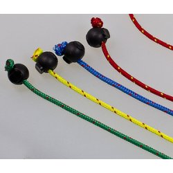 INDVIRKNINGS-HALSBND M/2 KUGLER + 1 RING "MALLESLIPS" . 4MM x 80 CM. "VLG IMELLEM 3 FARVER"