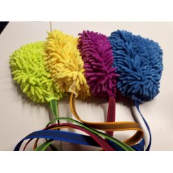 HVALPE-DUMMY "MIKROFIBERHANDSKE" MED 1 MTR. ANTISLIPLINE. "STR. L. 25 x B. 17 CM" (VLG IMELLEM DIVERSE FARVER)