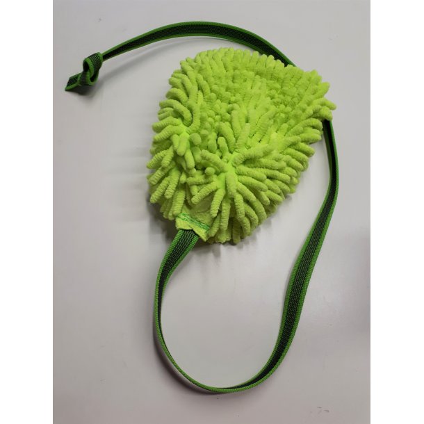 HVALPE-DUMMY "MIKROFIBERHANDSKE" MED 1 MTR. ANTISLIPLINE. "STR. L. 25 x B. 17 CM" (VLG IMELLEM DIVERSE FARVER)