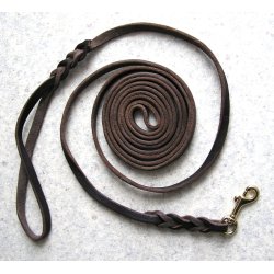 LDERLINE 300 CM AF BRUNT FEDTLDER M/INDFLETTET HNDTAG OG MESSINGKARABIN. "VLG IMELLEM 4 BREDDER"