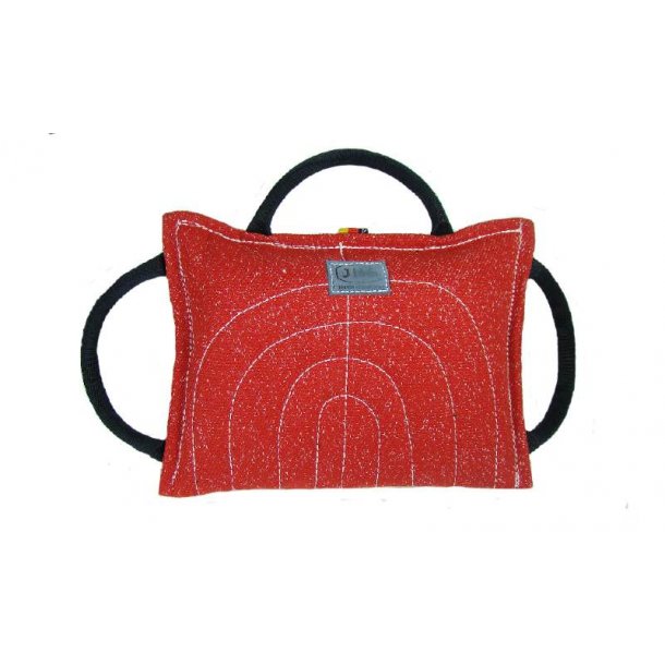 BIDEPUDE "STOR KILEFORMET MODEL" AF NYLCOT MED 3 STORE HNDTAG - HRD MODEL. "STR. L. 35 x B. 25 x T. 10 CM" (VLG IMELLEM 3 FARVER)