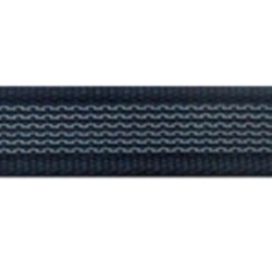 ANTI-SLIPLINE "DOGSPORT" DELUXE MED SPECIEL H&Aring;NDSTOP AF 15MM GUMMIBELAGT WEBBINGB&Aring;ND MED S&Oslash;LVFARVET KARABIN - SORT.