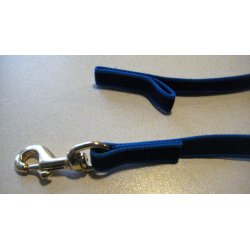 ANTI-SLIPLINE "DOGSPORT" DELUXE MED SPECIEL HÅNDSTOP AF 20MM GUMMIBELAGT WEBBINGBÅND MED MESSING KARABIN - GUL.